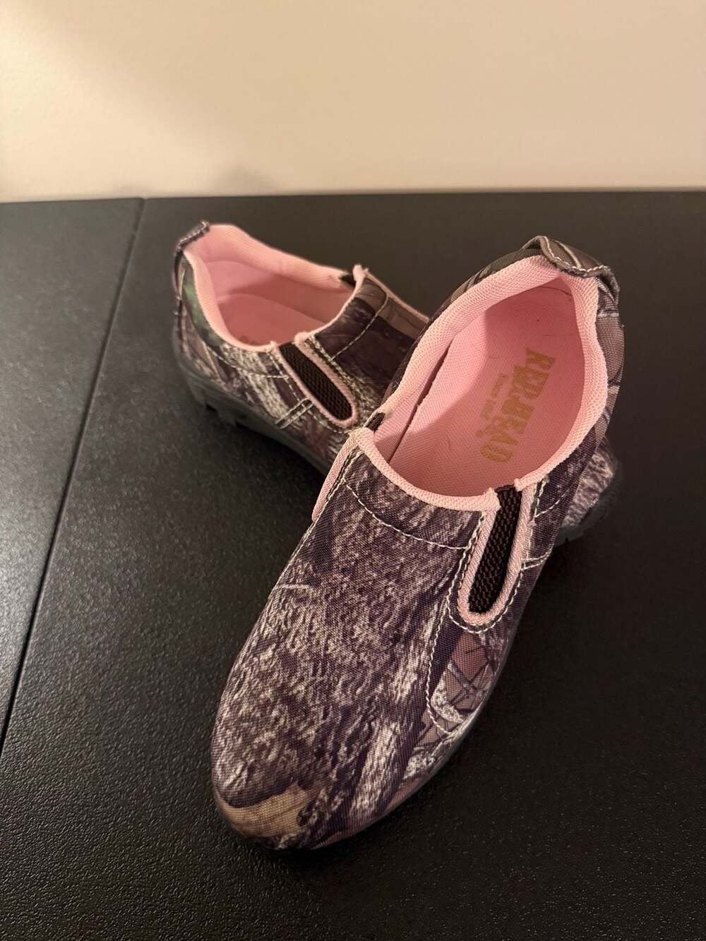 RedHead Camo Slip-On Shoes Size 8.5M Pink Accent